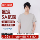 京东京造t恤男短袖男士夏季衣服纯棉白t恤衫男女苏超定制 浅灰色 S